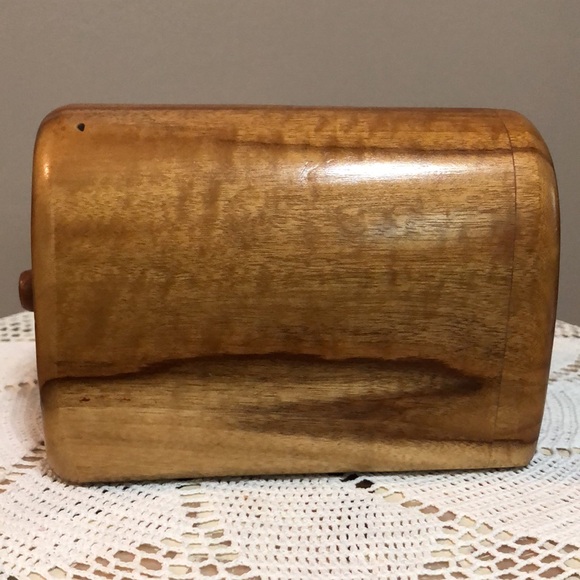 Handmade Triangular Maple Wood Box with Drawer - Picture 5 of 8